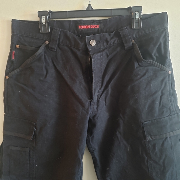 Mens Tough Duck Work Pants Black - Picture 2 of 14